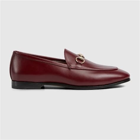 Mocassino Gucci Jordaan donna in Pelle GG Rosso Ancora